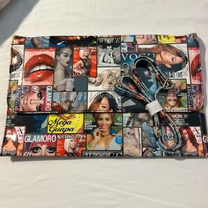 Colorful Iconic Women Magazine Print Women's Bag or Clutch. NWOT